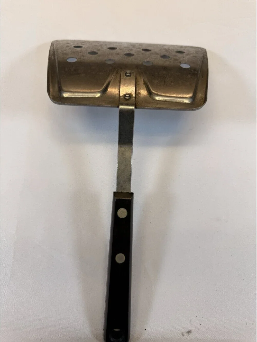 Ekco Forge Vtg. Flipper Lifter Wide Spatula Black Handle Stainless Steel USA BIG